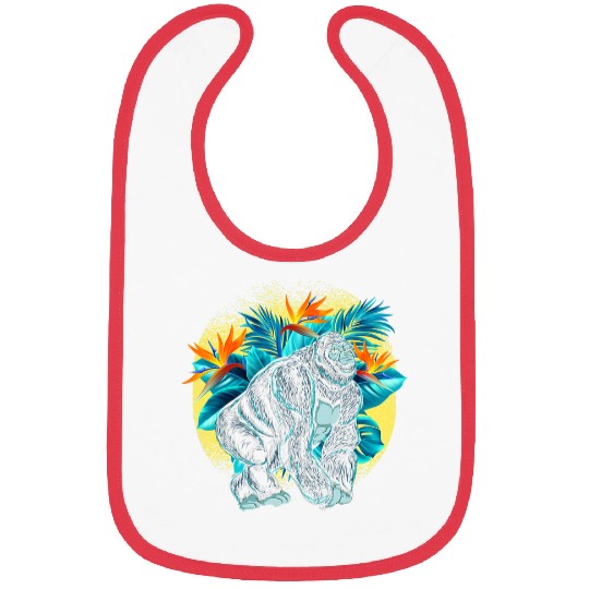 Gorilla Pet Tropical Exotic Monkey Lover Ape Rainforest Animal Gorilla Bibs