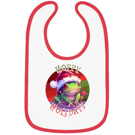 Frog Pet Hoppy Holidays Christmas Cottagecore Kawaii Frog Toad Bibs