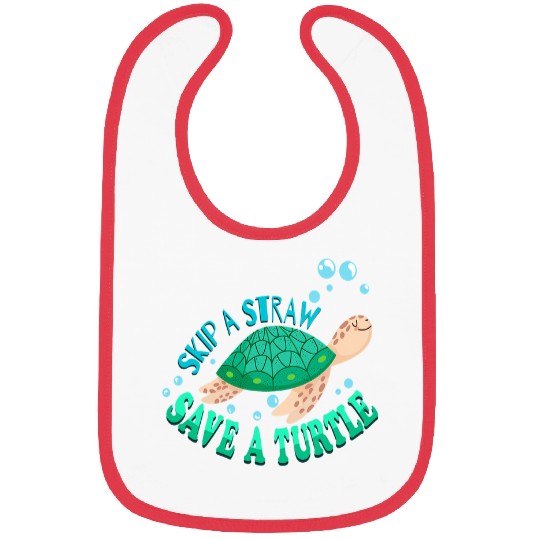 Turtle Pet Environment Earth Day Skip A Straw Save A Bibs