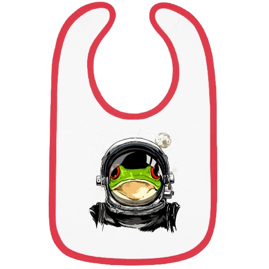 Frog Pet Outer Space Astronaut Frog Animal Face Frog Lover Galaxy Bibs