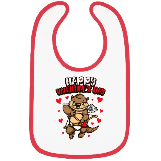 Otter Pet Valentines Otter Sweet Cupid Animals Bibs