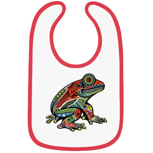 Frog Pet Native American Indian Style Art Pacific Northwest 3 Bibs