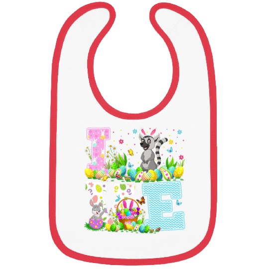 Lemur Pet Easter Egg Hunt Funny Love Lemur Easter Sunday Bibs