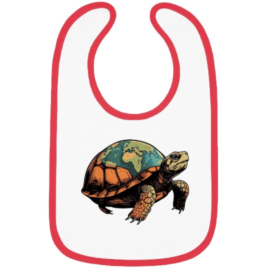 Turtle Pet Earth Map Bibs