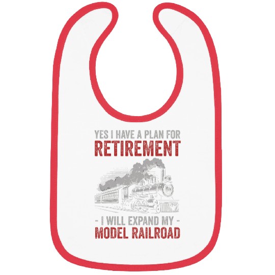 Yes I Have Retirement Plan Model Railroad Train Lover Grunge Bibs