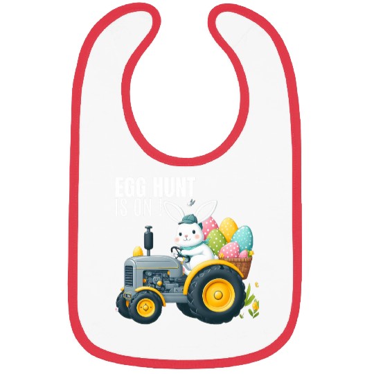 Tractor Fun Funny Egg Hunt Is On Quote Easter Day Bunny Driving Bibs