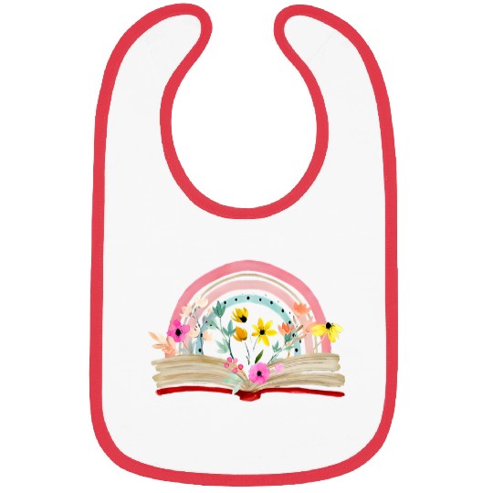 Book Fun Boho Rainbow Reading Floral Books Flowers Aesthetic Bookworm Bibs