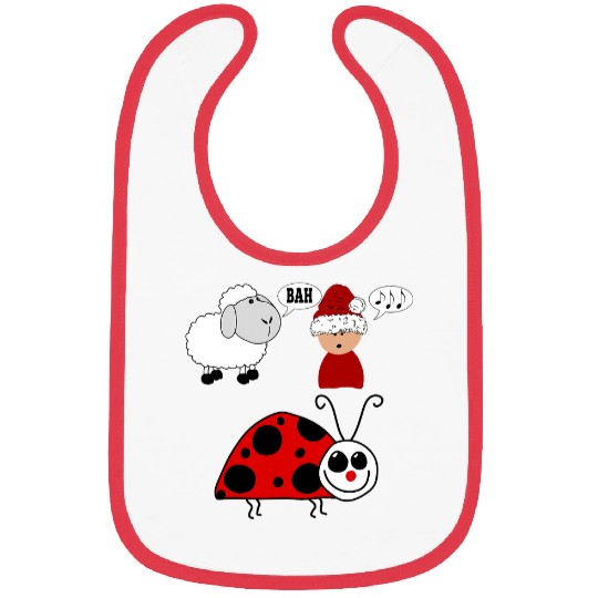Sheep Pet Bah Humbug Sheep Caroler Lady Bug Bah Humbug Bibs