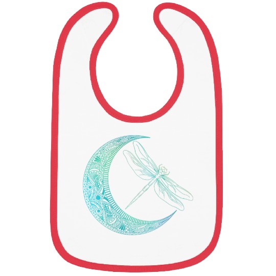 Crescent Moon And Dragonfly 2Wildlife Insects Entomologist Bibs