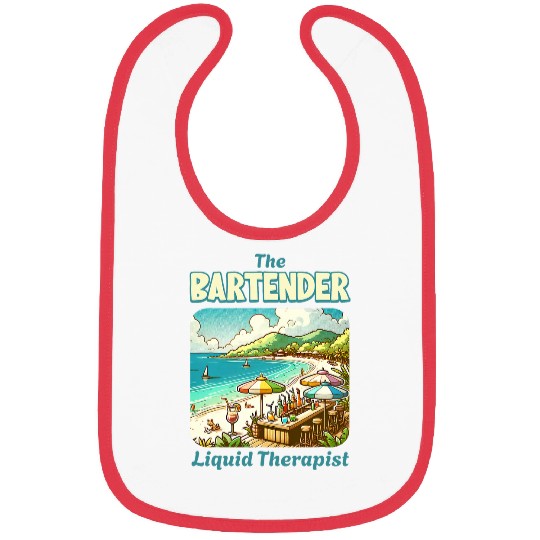 Liquid Therapist Bartender Funny Bartending Saying Bibs