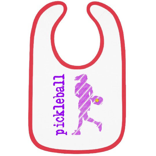 Sport Pickleball Player Typography V Neck Purple Bibs