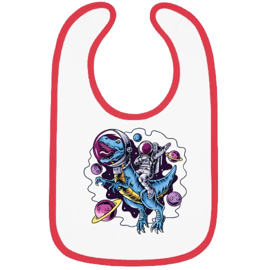 Dinosaur Pet Astronaut Riding TRex Dinosaur Astro TRex Space Bibs