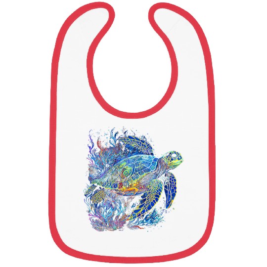 Turtle Pet Tortoise Waterturtle Ocean Natural Environment 4 Bibs