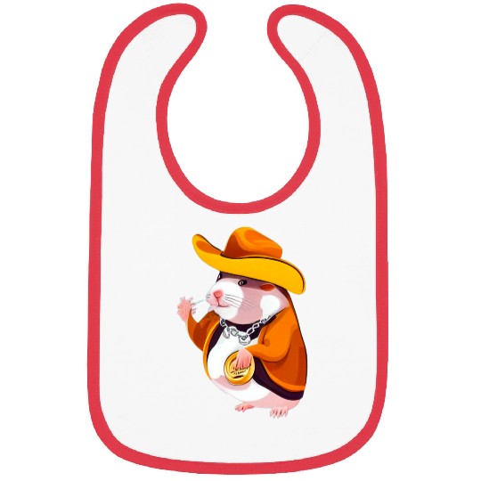 Hamster Pet Cowboy Funny and Cool Animal Lover Design Bibs