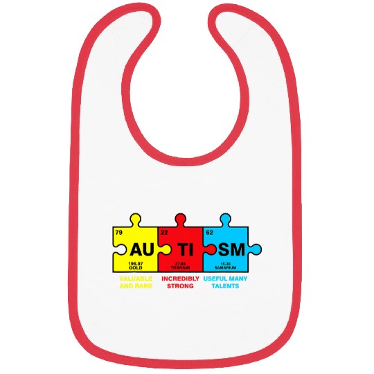 Autism Puzzle Elements Periodic Table Awareness ASD Men Women 2 Bibs