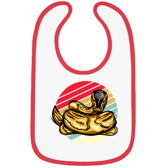 Python Pet ball python coral python noodle reptile snake animal retro Bibs