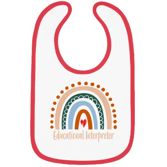 Educational Interpreter Boho Rainbow graduation thank you Bibs