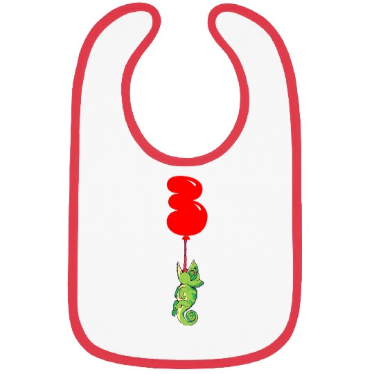 Chameleon Pet 3rd Birthday Kids Balloon Party Bibs