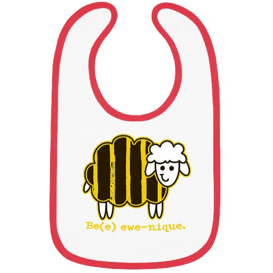 Sheep Pet Be EweNique Bee Bumblebee Honey Bee Pattern Cartoon Bibs