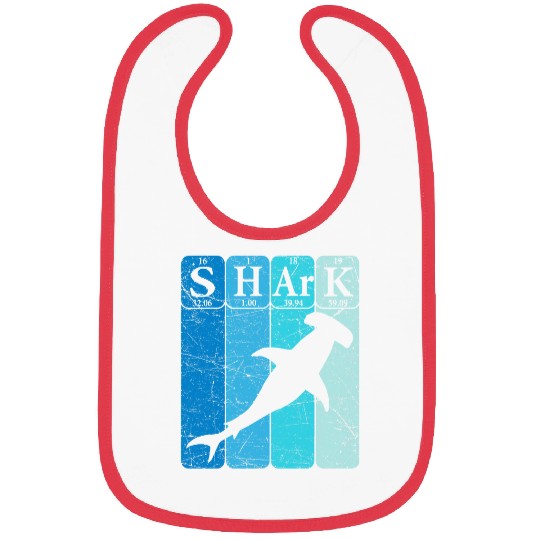 Shark Pet Hammerhead Shark Periodic Table Elements Retro Shark 3 Bibs