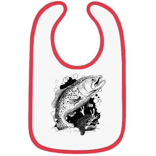 Fishing Fun Brook Trout Creative Gift for Fishermen Bibs