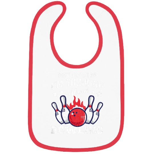 Sport Bowling Im Thinking About Bowling Funny Player Bowler Graphic Bibs