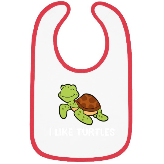 Turtle Pet I Like Turtles Reptile Funny Sea Bibs
