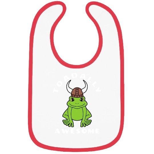 Frog Pet Retro Toad Frog Pun Toadally Awesome Viking Hat Bibs