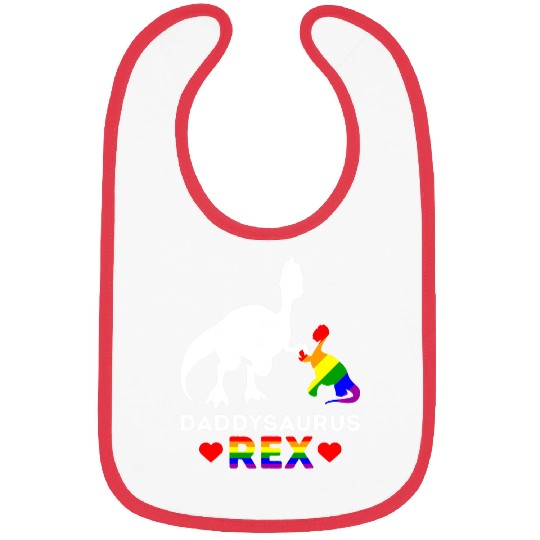 Dinosaur Pet LGBT Daddysaurus rexs Rainbow Dinosaur Dad Support Love Bibs