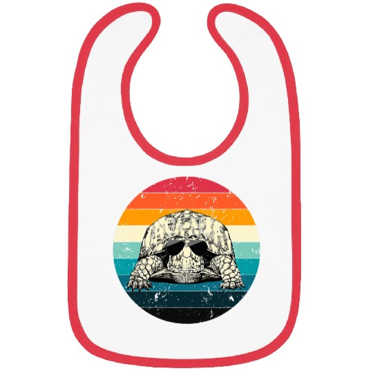 Turtle Pet Retro Vintage Eastern Box Turtle Sunglasses Animal Lovers Bibs