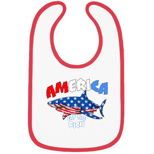 Shark Pet AMERICA EAT THE RICH SHARK ATTACH Bibs