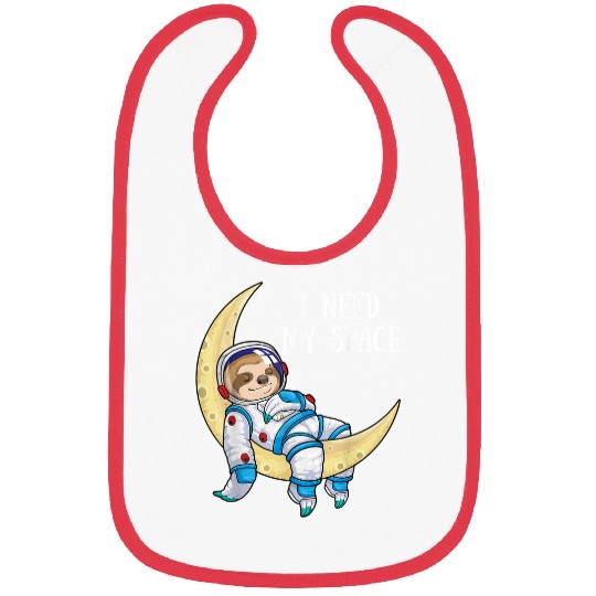Sloth Pet Gift I Need Space Sloth Astronaut Moon Galaxy Outer Space Bibs