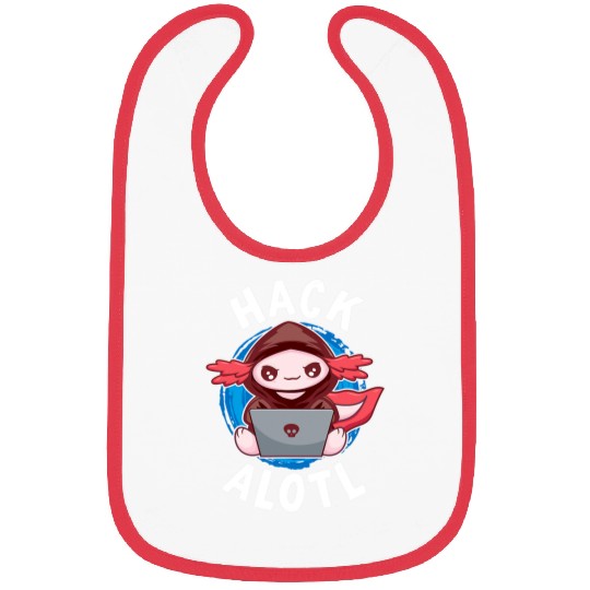 Axolotls Pet Funny Axolotls Computer Coder Geek 2Kawaii Salamander Bibs