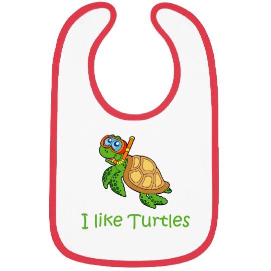 Turtle Pet I Like Turtles Funny Snorkeling Sea Turtle Drawing Turtle Lovers Bday Bibs