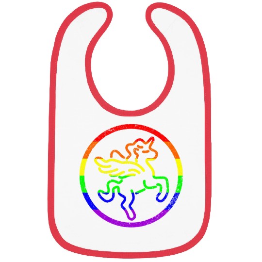 Unicorn Pet Rainbow Gay Pride Bright Colorful Cute Bibs