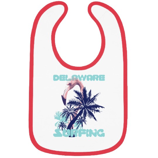Flamingo Pet Delaware Palm trees Vacation Ocean Bibs
