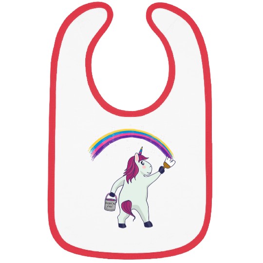 Unicorn Pet Rainbow Painting Drawing Baby Bibs