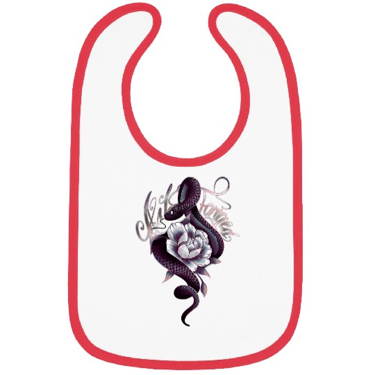 Snake Pet Peony Tattoo Style Bibs