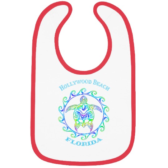 Turtle Pet Hollywood Beach Florida Vacation Colorful Bibs