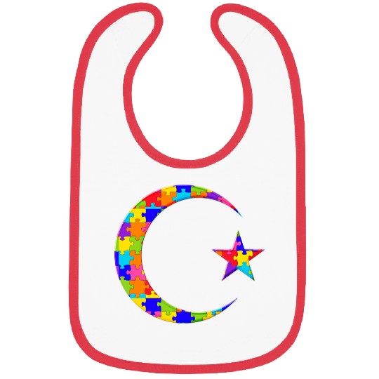 Autism Puzzle Crescent Moon Eid Ramadan kareem Jigsaw Autism Puzzle Bibs