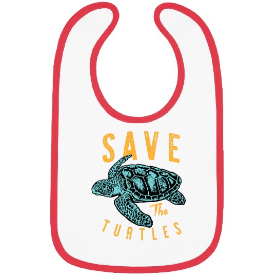 Turtle Pet Save The Turtles Retro Style Sea Life Lovers Bibs