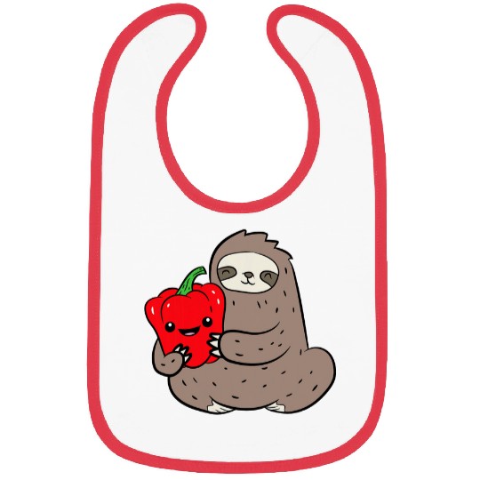 Sloth Pet With Bell Pepper Vegetable Cute Bell Peppers And Bibs