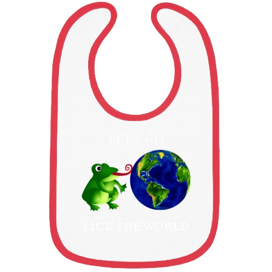Frog Pet Lets Go Lick The World Funny Frog Joe Biden Bibs