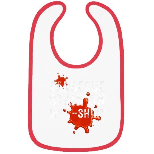 Barbecue Stain On My Tee Chef BBQ Party Costume Funny Retro Bibs