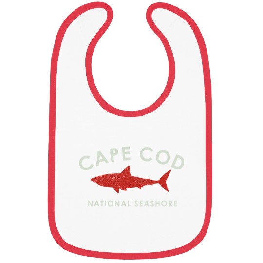 Shark Pet Cape Cod Shark Graphic National Seashore Retro Style Bibs