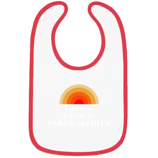 Beer Fun Tacos Beer Video Game Funny Retro Gamer vintages Gaming Bibs