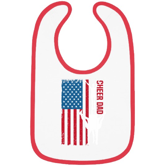 Patriotic American Flag Cheer Dad for Fathers Coachs Pride Bibs