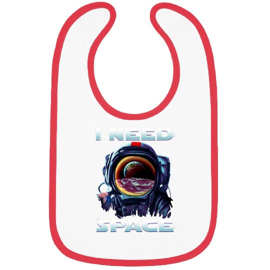 Astronaut Job I need Space Astronaut on Moon with Earth Reflection Bibs