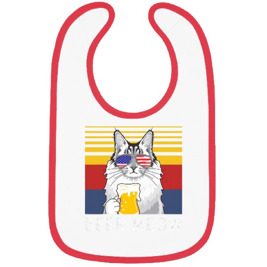 Beer Fun Maine Coon Cat Beer Meow Bibs
