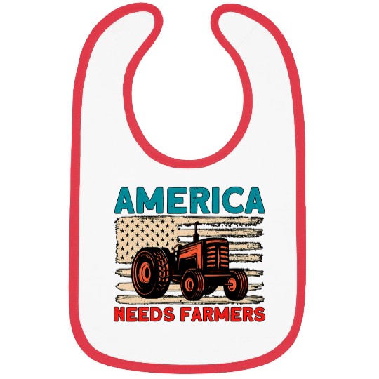 Tractor Fun Farmer Farm Agriculture America Needs Farmers Bibs